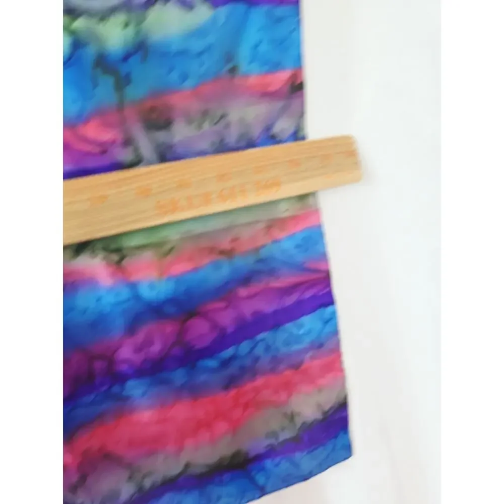 Artisan Hand Dyed Artist Made Multicolor Silk Scarf